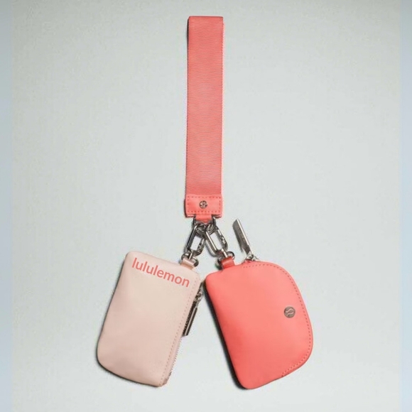 Lemon Accessories - NWOT Lululemon Dual Pouch Coral Peach Orange/ Pink Siler